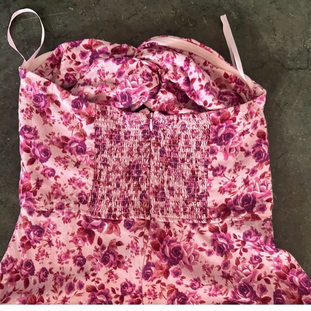 Trixxi Pink Floral Strapless Dress - Picture 9 of 11